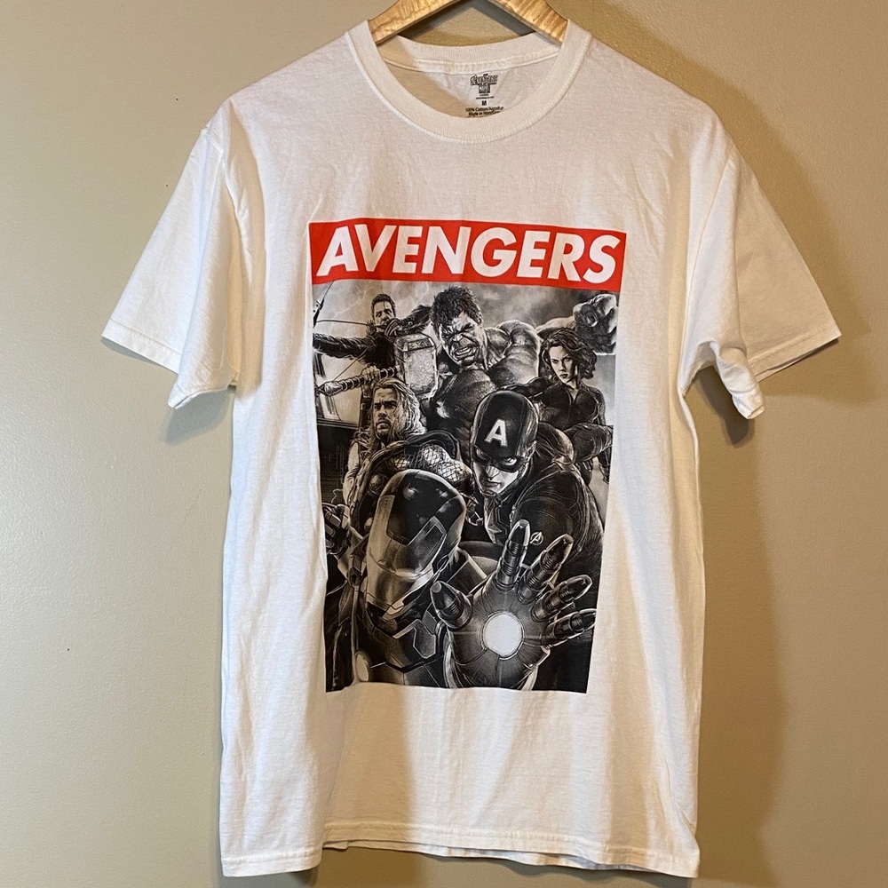Marvel Avengers White Tee with Red Logo